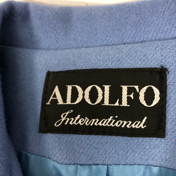 ADOLFO wool powder blue fully lined blazer 6 - Picture 6 of 7